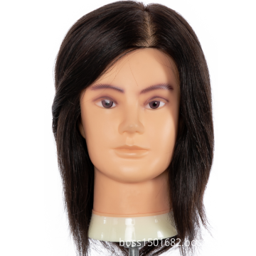 First Beauty Mannequins with Hair Training Doll Head Barbering Boys Hair Style Teaching Head Human Hair